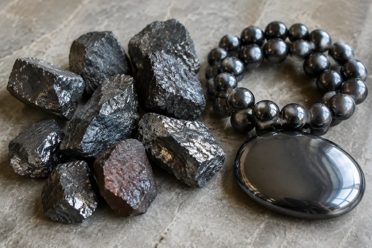 Raw Hematite Meaning vs Polished Hematite Meaning